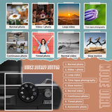 Compact Digital Photography Camera 4K 18X Digital Zoom Vintage Vlog Video Recorder Youtube 180° Flip Screen Selfile with Flash