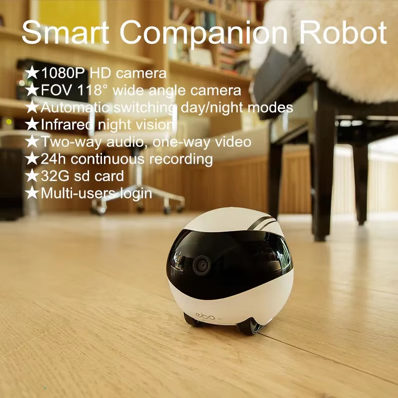 1080P HD Security Camera Wifi Remote Control Laser Teaser Interactive Toy 32G Cat Smart Companion Robot for Pets Baby Old Man