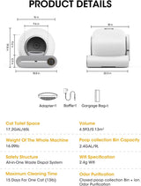 65L Automatic Smart Cat Litter Box Self Cleaning Fully Enclosed Cat Litter Box Pet Toilet Litter Tray