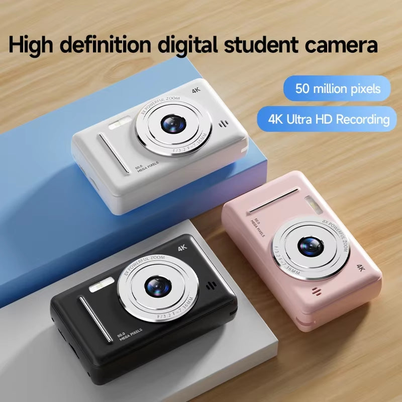 4K Digital Camera 5000W Pixel Retro CCD Portable Card Camera Entry-Level Camera Dual Camera Flash 50 Million Pixels Auto Focus
