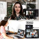 Compact Digital Photography Camera 4K 18X Digital Zoom Vintage Vlog Video Recorder Youtube 180° Flip Screen Selfile with Flash