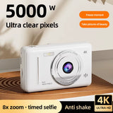 4K Digital Camera 5000W Pixel Retro CCD Portable Card Camera Entry-Level Camera Dual Camera Flash 50 Million Pixels Auto Focus