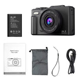 Compact Digital Photography Camera 4K 18X Digital Zoom Vintage Vlog Video Recorder Youtube 180° Flip Screen Selfile with Flash